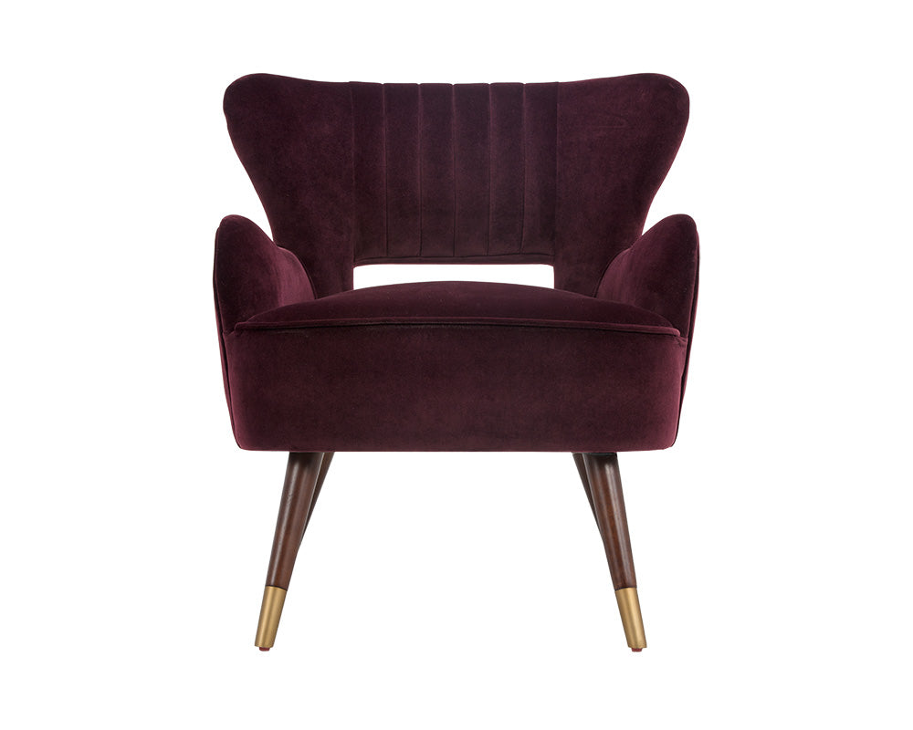 Sunpan Hanna Lounge Chair - Leo Cabernet/Leo Shale Grey