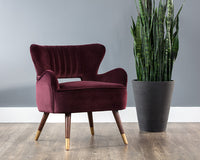 Sunpan Hanna Lounge Chair - Leo Cabernet/Leo Shale Grey