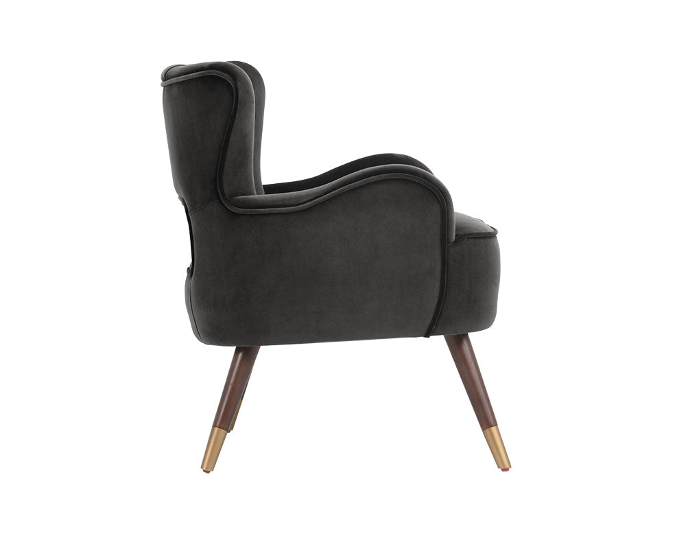 Sunpan Hanna Lounge Chair - Leo Cabernet/Leo Shale Grey
