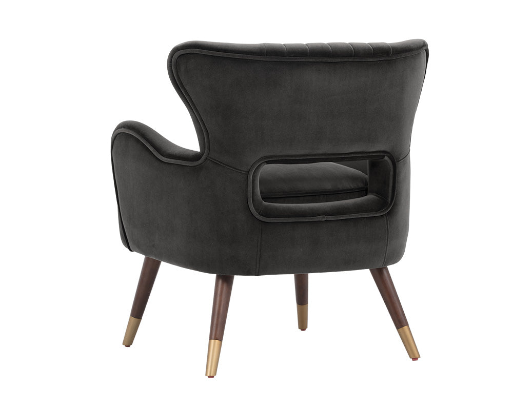 Sunpan Hanna Lounge Chair - Leo Cabernet/Leo Shale Grey