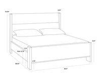 Sunpan Milo Bed - King In Polo Club Stone