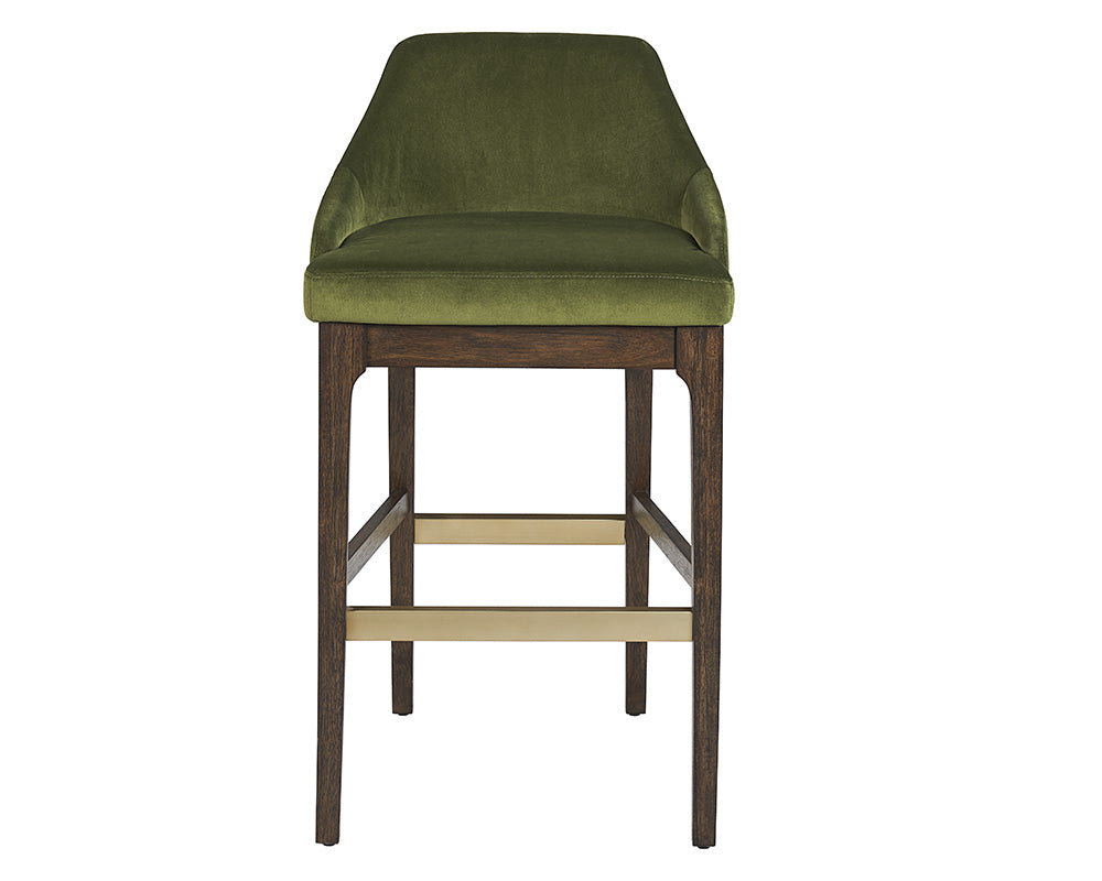 Sunpan Kace Barstool - Bravo Cream/Bravo Metal/Leo Olive/Leo Shale Grey