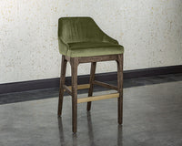 Sunpan Kace Barstool - Bravo Cream/Bravo Metal/Leo Olive/Leo Shale Grey