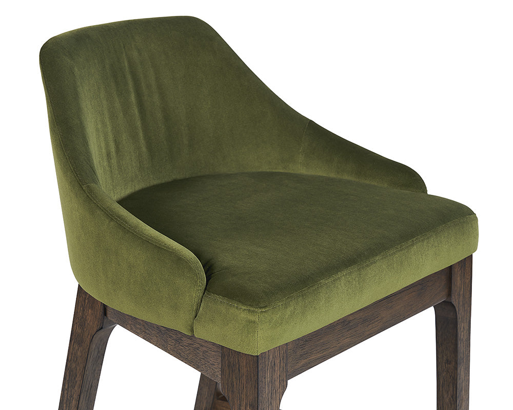 Sunpan Kace Barstool - Bravo Cream/Bravo Metal/Leo Olive/Leo Shale Grey