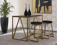 Sunpan Abel Counter Table - Gold - Black Marble