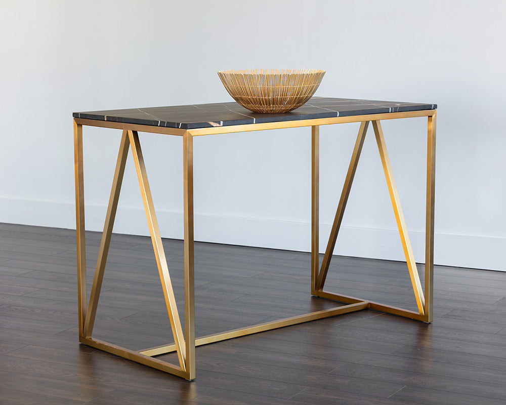 Sunpan Abel Counter Table - Gold - Black Marble