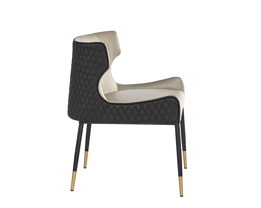 Sunpan Gianni Dining Chair - Dillon Cream and Dillon Thunder/Dillon Stratus and Dillon Black