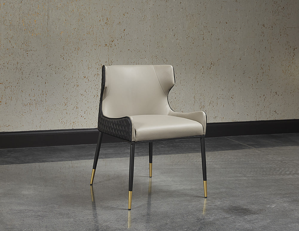 Sunpan Gianni Dining Chair - Dillon Cream and Dillon Thunder/Dillon Stratus and Dillon Black
