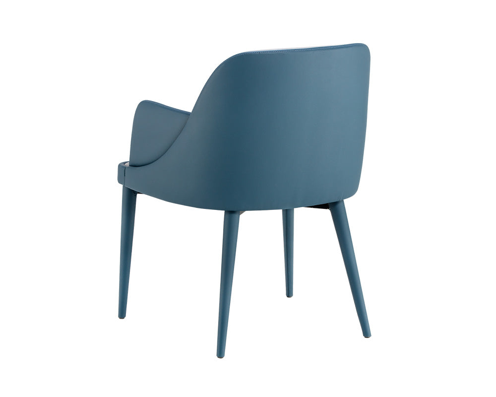 Sunpan Hagan Dining Armchair - Dillon Cream and Dillon Black/Dillon Steel And Dillon Williamsburg