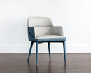 Sunpan Hagan Dining Armchair - Dillon Cream and Dillon Black/Dillon Steel And Dillon Williamsburg