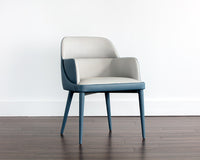 Sunpan Hagan Dining Armchair - Dillon Cream and Dillon Black/Dillon Steel And Dillon Williamsburg