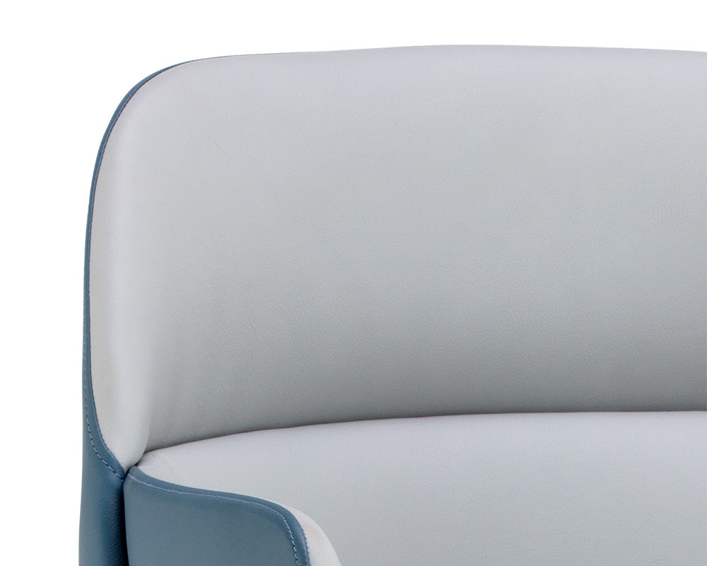 Sunpan Hagan Dining Armchair - Dillon Cream and Dillon Black/Dillon Steel And Dillon Williamsburg