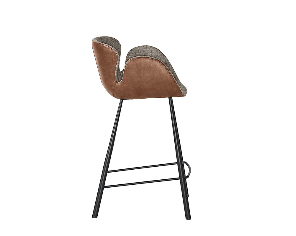 Sunpan Waldo Counter Stool in November Grey and Cinnamon Brown