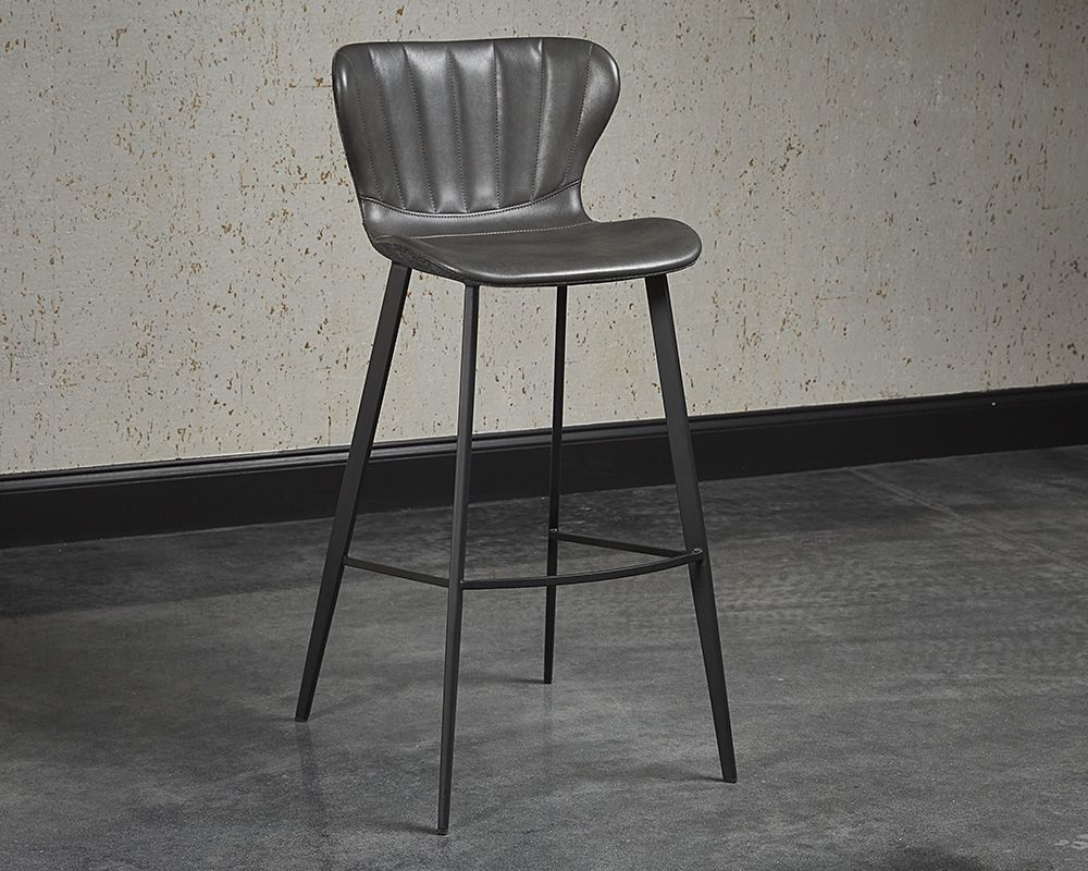 Sunpan Arabella Barstool - Bravo Portabella / Polo Club Kohl Grey