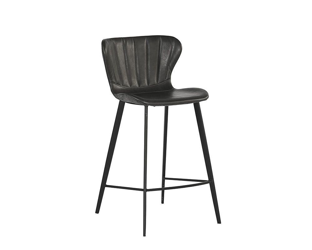 Sunpan Arabella Counter Stool - Bravo Portabella / Polo Club Kohl Grey
