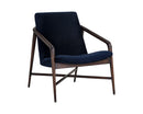 Sunpan Mila Lounge Chair In Bravo Cream/Bravo Metal/Dark River