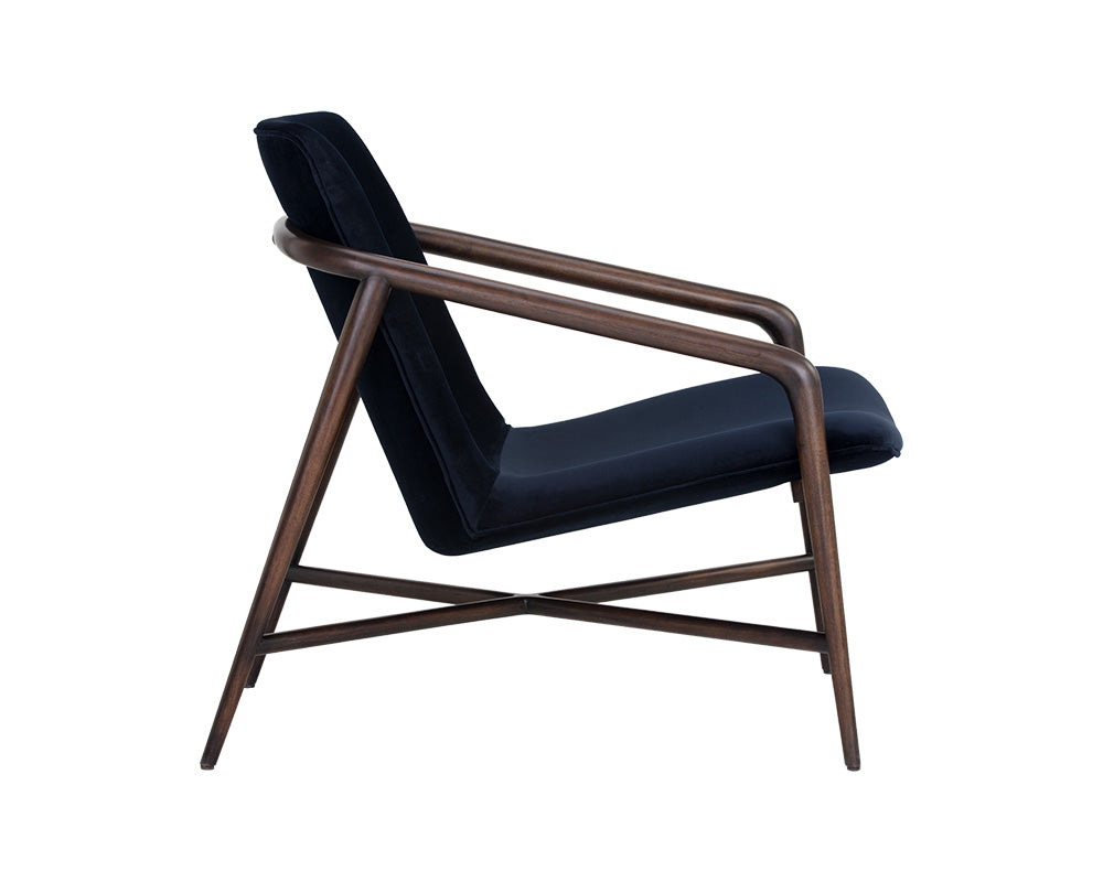 Sunpan Mila Lounge Chair In Bravo Cream/Bravo Metal/Dark River