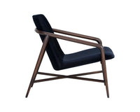Sunpan Mila Lounge Chair In Bravo Cream/Bravo Metal/Dark River