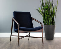 Sunpan Mila Lounge Chair In Bravo Cream/Bravo Metal/Dark River