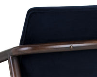 Sunpan Mila Lounge Chair In Bravo Cream/Bravo Metal/Dark River