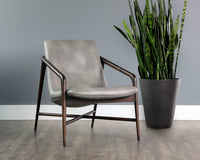 Sunpan Mila Lounge Chair In Bravo Cream/Bravo Metal/Dark River