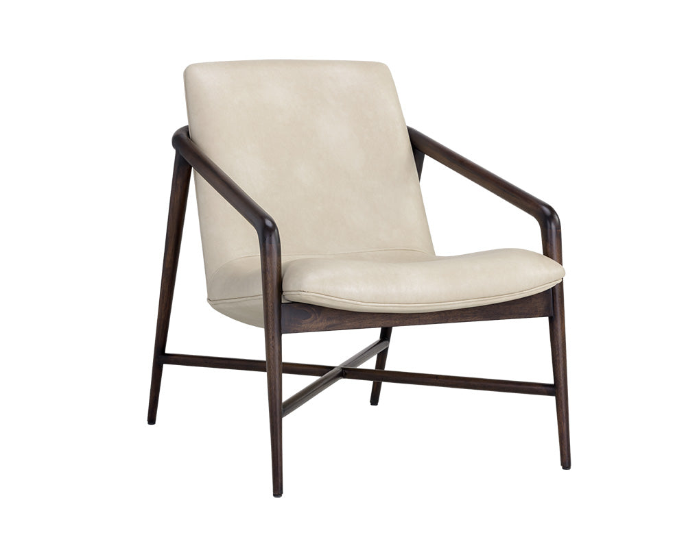 Sunpan Mila Lounge Chair In Bravo Cream/Bravo Metal/Dark River