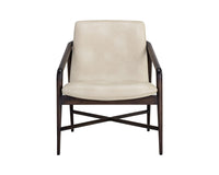 Sunpan Mila Lounge Chair In Bravo Cream/Bravo Metal/Dark River