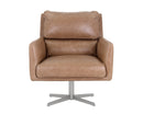 Sunpan Easton Swivel Lounge Chair - Marseille Black/Camel Leather