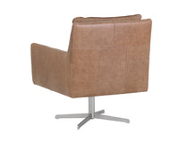 Sunpan Easton Swivel Lounge Chair - Marseille Black/Camel Leather