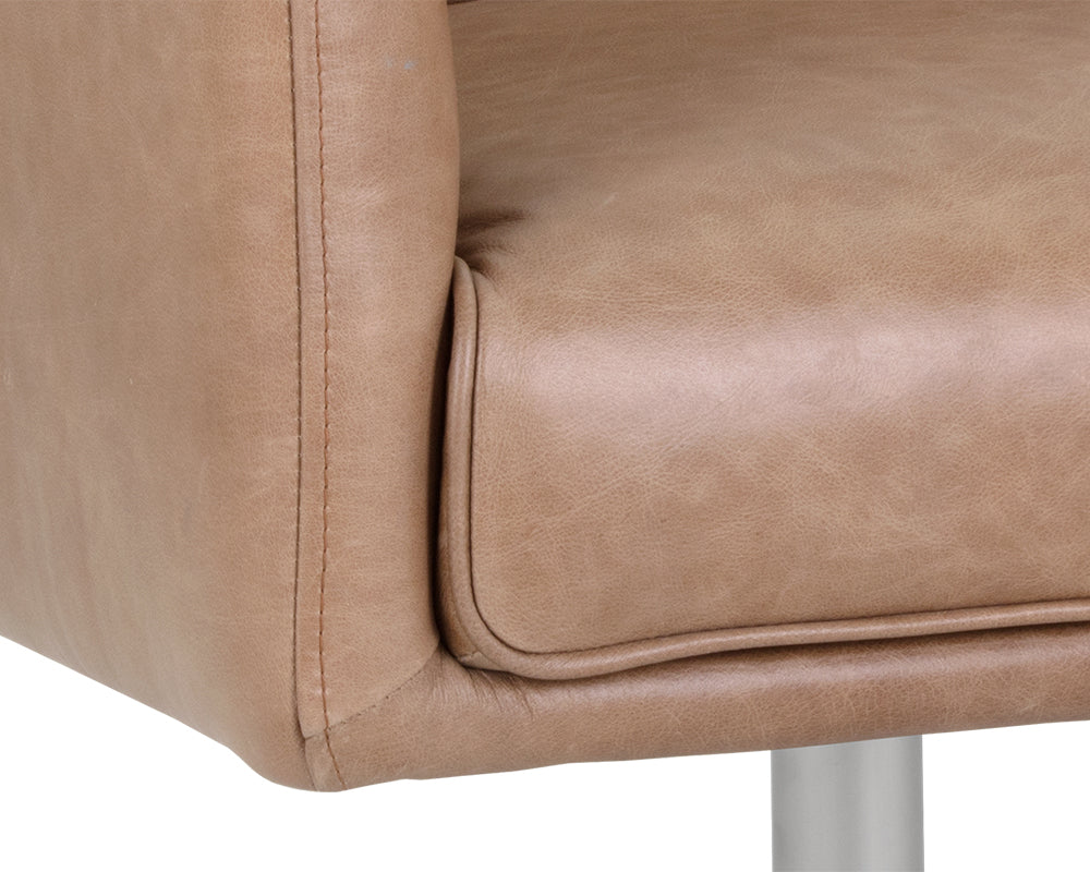 Sunpan Easton Swivel Lounge Chair - Marseille Black/Camel Leather