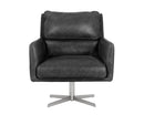Sunpan Easton Swivel Lounge Chair - Marseille Black/Camel Leather