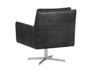 Sunpan Easton Swivel Lounge Chair - Marseille Black/Camel Leather