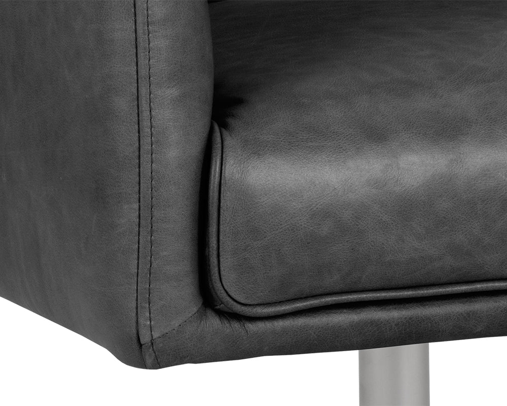 Sunpan Easton Swivel Lounge Chair - Marseille Black/Camel Leather