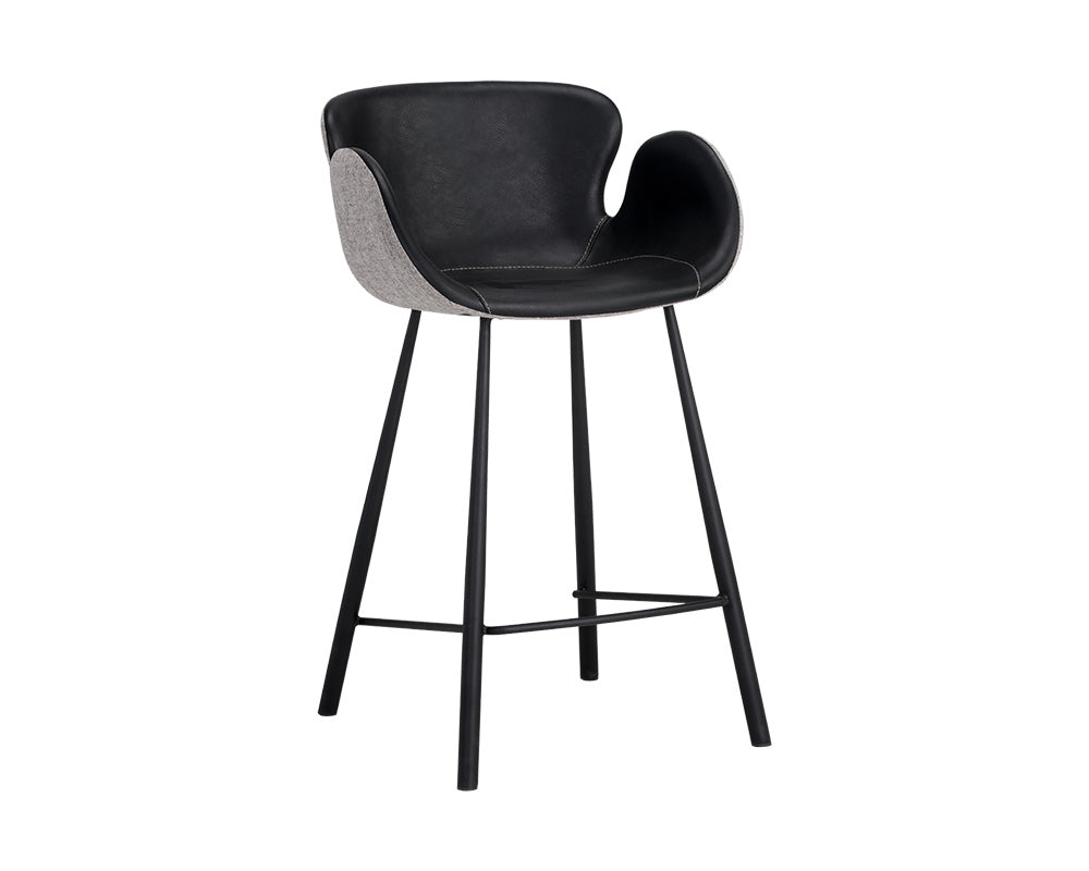 Sunpan Waldo Counter Stool in November Grey and Cinnamon Brown