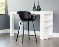 Sunpan Waldo Counter Stool in November Grey and Cinnamon Brown