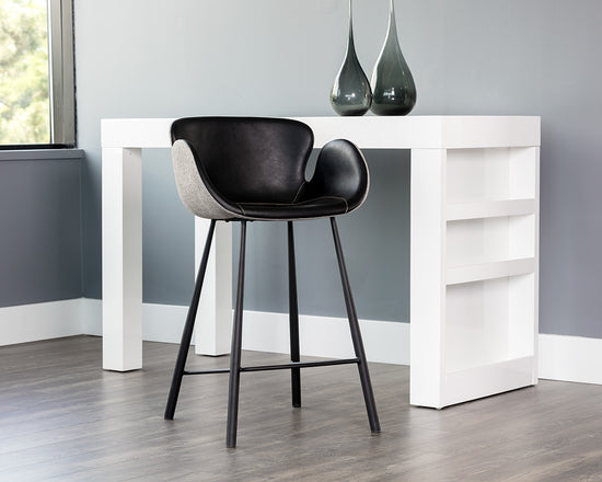 Sunpan Waldo Counter Stool in November Grey and Cinnamon Brown