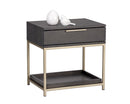 Sunpan Rebel Nightstand - Black and Taupe/Gold And Charcoal Grey/Raw Umber