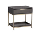 Sunpan Rebel Nightstand - Black and Taupe/Gold And Charcoal Grey/Raw Umber