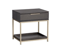 Sunpan Rebel Nightstand - Black and Taupe/Gold And Charcoal Grey/Raw Umber