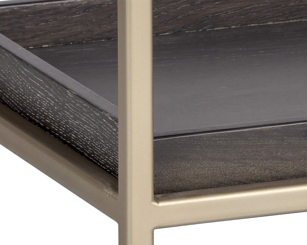 Sunpan Rebel Nightstand - Black and Taupe/Gold And Charcoal Grey/Raw Umber