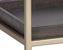 Sunpan Rebel Nightstand - Black and Taupe/Gold And Charcoal Grey/Raw Umber