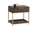Sunpan Rebel Nightstand - Black and Taupe/Gold And Charcoal Grey/Raw Umber