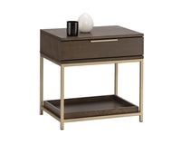 Sunpan Rebel Nightstand - Black and Taupe/Gold And Charcoal Grey/Raw Umber