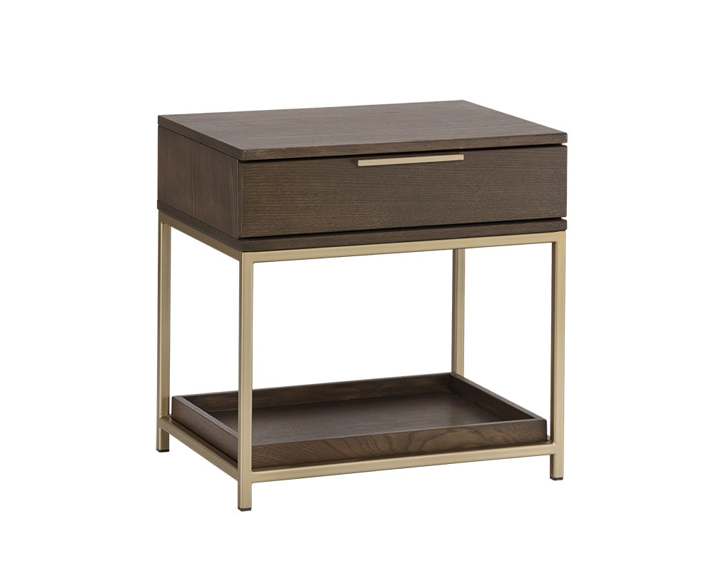 Sunpan Rebel Nightstand - Black and Taupe/Gold And Charcoal Grey/Raw Umber