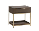 Sunpan Rebel Nightstand - Black and Taupe/Gold And Charcoal Grey/Raw Umber