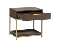 Sunpan Rebel Nightstand - Black and Taupe/Gold And Charcoal Grey/Raw Umber