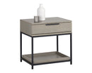 Sunpan Rebel Nightstand - Black and Taupe/Gold And Charcoal Grey/Raw Umber