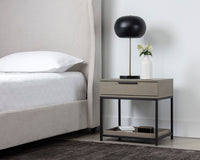 Sunpan Rebel Nightstand - Black and Taupe/Gold And Charcoal Grey/Raw Umber