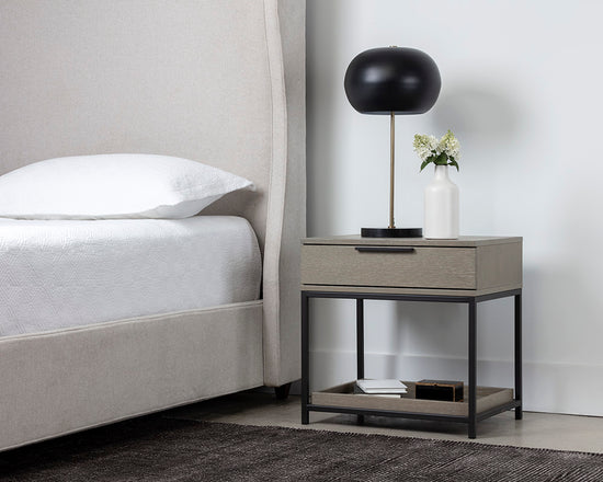 Sunpan Rebel Nightstand - Black and Taupe/Gold And Charcoal Grey/Raw Umber