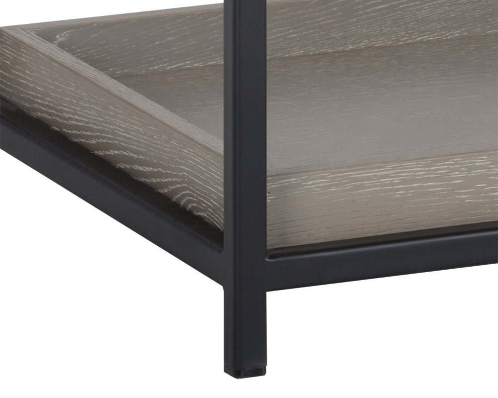 Sunpan Rebel Nightstand - Black and Taupe/Gold And Charcoal Grey/Raw Umber